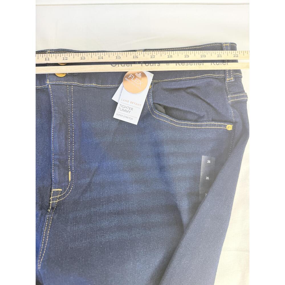 NWT Lane Bryant Womens Dark Blue Double Button Five Pocket Straight Leg Jeans 26 - Picture 10 of 13